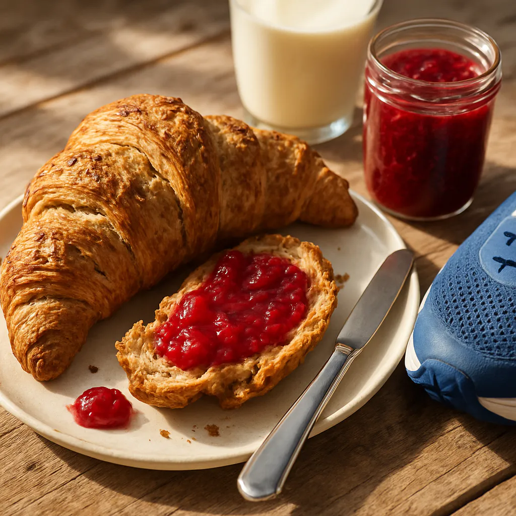 Vollkorn-Croissant mit selbstgemachter Marmelade