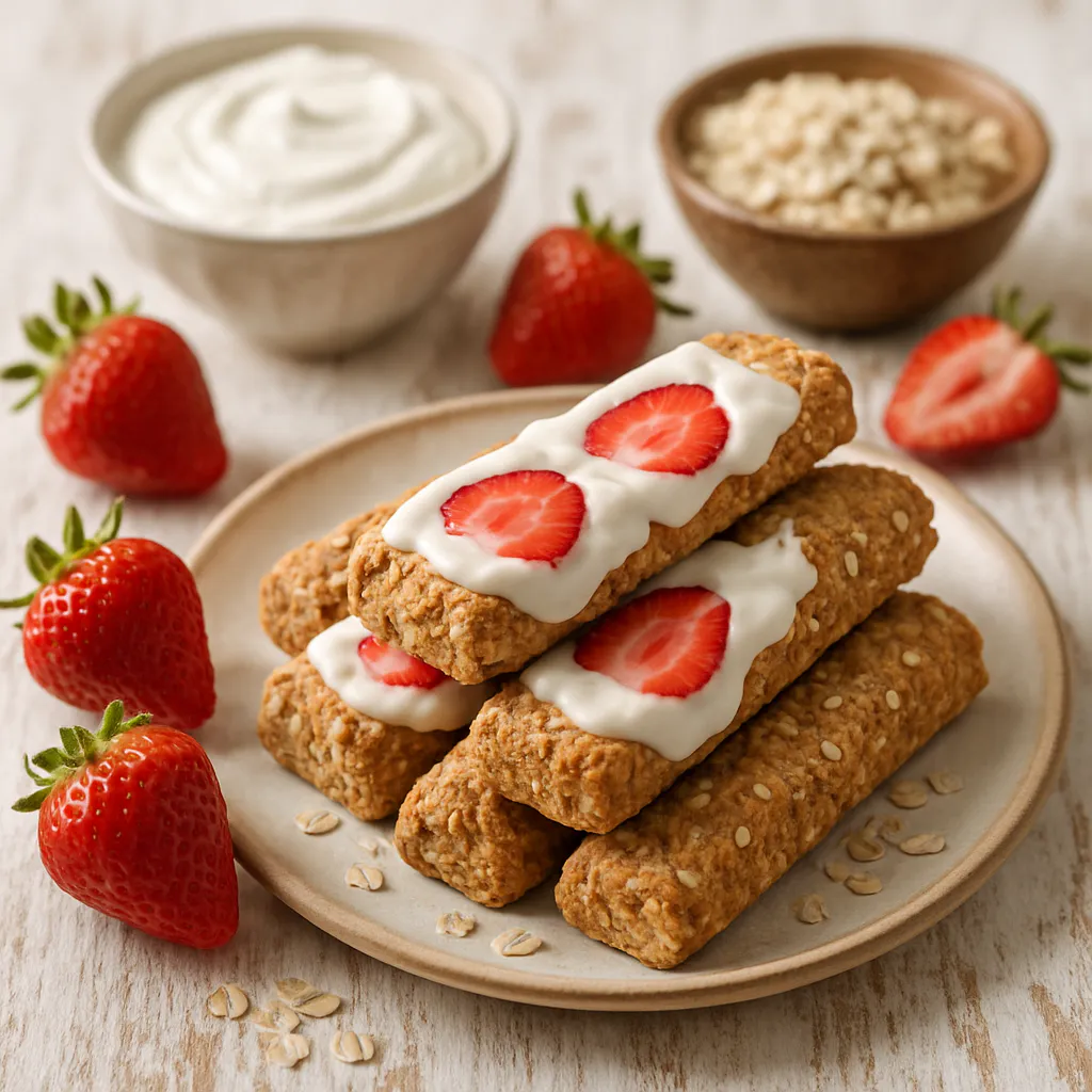 Vollkorn-Joghurt-Sticks mit Erdbeeren