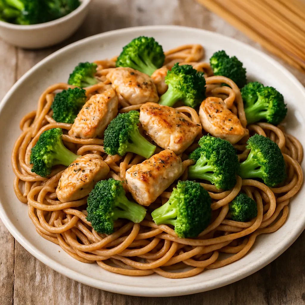 Vollkorn-Pasta mit Hähnchen und Brokkoli