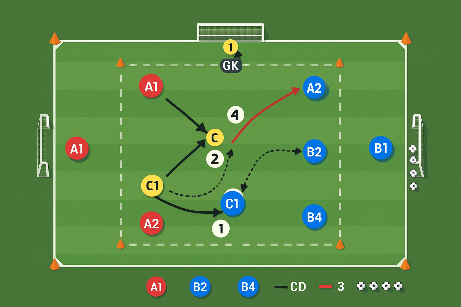 Spielfeld-Diagramm für Turbo-Tiger-Tag